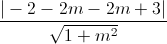 \frac{|-2-2m-2m+3|}{\sqrt{1+m^{2}}}