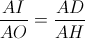\frac{AI}{AO}=\frac{AD}{AH}