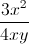 \frac{3x^{2}}{4xy}