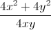 \frac{4x^{2}+4y^{2}}{4xy}
