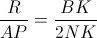 \frac{R}{AP}=\frac{BK}{2NK}