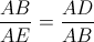 \frac{AB}{AE}=\frac{AD}{AB}