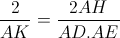 \frac{2}{AK}=\frac{2AH}{AD.AE}