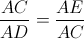\frac{AC}{AD}=\frac{AE}{AC}