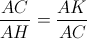 \frac{AC}{AH}=\frac{AK}{AC}
