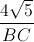 \small \frac{4\sqrt{5}}{BC}