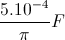 \small \frac{5.10^{-4}}{\pi }F