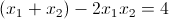 (x_{1}+x_{2})-2x_{1}x_{2}=4