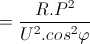 \Delta P=\frac{R.P^{2}}{U^{2}.cos^{2}\varphi }