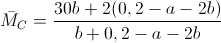 \bar{M}_{C}=\frac{30b+2(0,2-a-2b)}{b+0,2-a-2b}