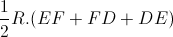 \frac{1}{2}R.(EF+FD+DE)