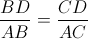 \frac{BD}{AB}=\frac{CD}{AC}