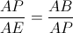 \frac{AP}{AE}=\frac{AB}{AP}