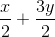 \frac{x}{2}+ \frac{3y}{2}