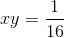 xy= \frac{1}{16}