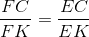 \frac{FC}{FK}=\frac{EC}{EK}