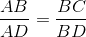 \frac{AB}{AD}=\frac{BC}{BD}