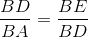 \frac{BD}{BA}=\frac{BE}{BD}