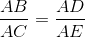 \frac{AB}{AC}=\frac{AD}{AE}