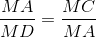 \frac{MA}{MD}=\frac{MC}{MA}
