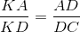 \frac{KA}{KD}=\frac{AD}{DC}