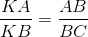 \frac{KA}{KB}=\frac{AB}{BC}