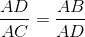 \frac{AD}{AC}=\frac{AB}{AD}