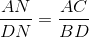 \frac{AN}{DN}=\frac{AC}{BD}