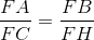 \frac{FA}{FC}=\frac{FB}{FH}