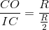 \frac{CO}{IC}=\frac{R}{\frac{R}{2}}