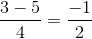 \frac{3-5}{4}=\frac{-1}{2}