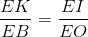 \frac{EK}{EB}=\frac{EI}{EO}