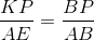 \frac{KP}{AE}=\frac{BP}{AB}