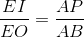 \frac{EI}{EO}=\frac{AP}{AB}