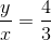 \frac{y}{x}= \frac{4}{3}