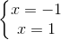 \left\{\begin{matrix} x=-1 & \\ x=1 & \end{matrix}\right.