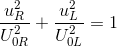 \frac{u_{R}^{2}}{U_{0R}^{2}}+\frac{u_{L}^{2}}{U_{0L}^{2}}=1