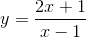 y=\frac{2x+1}{x-1}