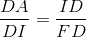 \frac{DA}{DI}=\frac{ID}{FD}