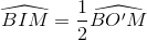 \widehat{BIM}=\frac{1}{2}\widehat{BO'M}