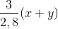 \frac{3}{2,8}(x+y)