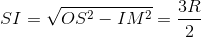 SI=\sqrt{OS^{2}-IM^{2}}=\frac{3R}{2}