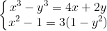 \left\{\begin{matrix} x^{3}-y^{3}=4x+2y\\ x^{2}-1=3(1-y^{2}) \end{matrix}\right.