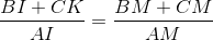 \frac{BI+CK}{AI}=\frac{BM+CM}{AM}