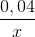 \frac{0,04}{x}