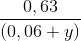 \frac{0,63}{(0,06+y)}