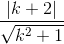 \frac{|k+2|}{\sqrt{k^{2}+1}}