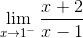 \lim_{x\rightarrow 1^{-}}\frac{x+2}{x-1}