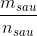 \frac{m_{sau}}{n_{sau}}