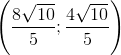 \left ( \frac{8\sqrt{10}}{5};\frac{4\sqrt{10}}{5} \right )